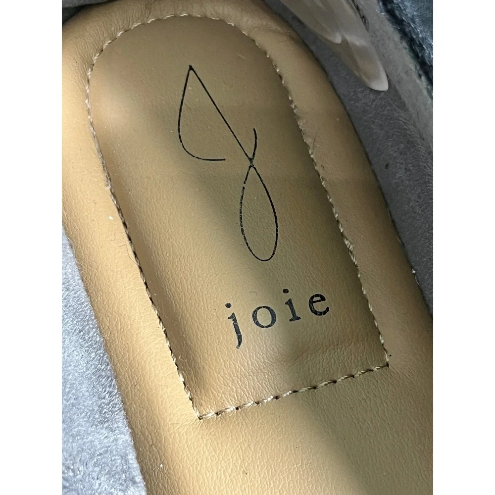 Joie Cara Black Canvas Espadrille Loafers Whipstitch Platform‎ Flats Womens 8.5M